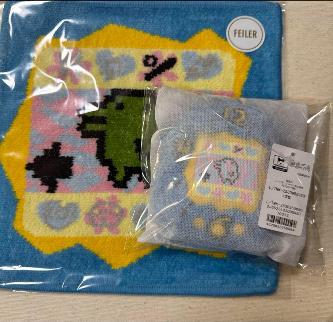 【生産終了】フェイラー×たまごっち☆くちぱっち　ハンカチ＆ポーチ