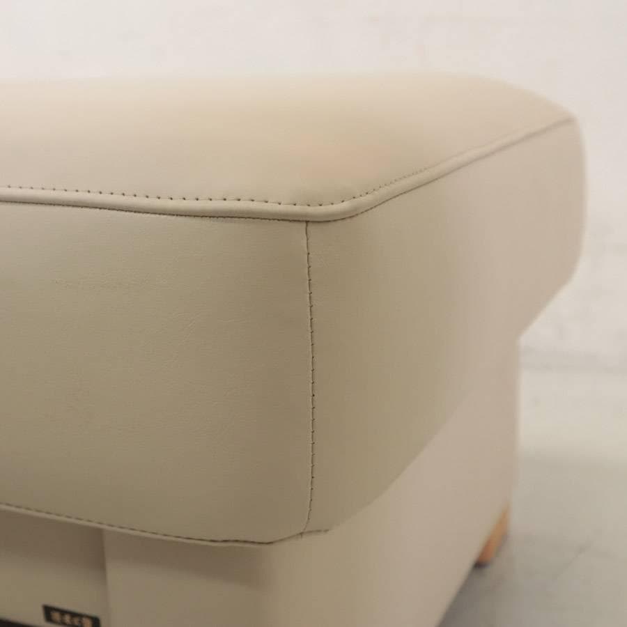 展示品 浜本工芸 No.2010 スツール オットマン オーク 本革 アイボリー