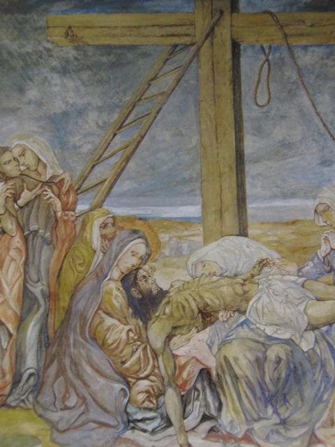 藤田嗣治、【十字架降下】、希少な限定額装用画集画、新品高級額 額装付