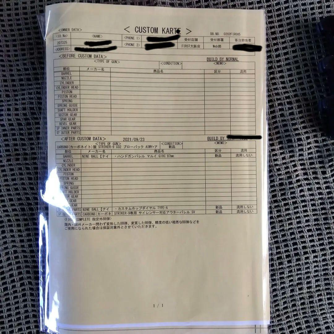 【ジャンク扱い】CARBON8 STRIKER-9 AIMYカスタム
