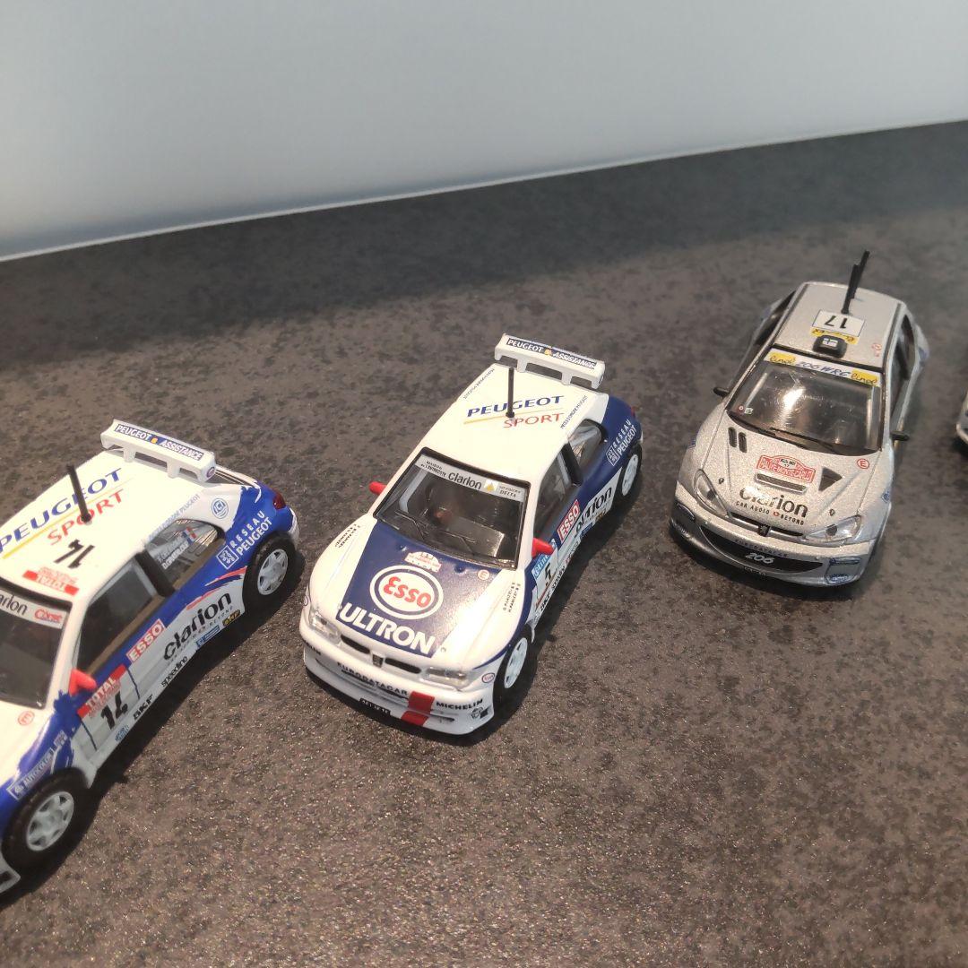 プジョー　ラリーカーコレクション　1/64　ミニカー5台セット