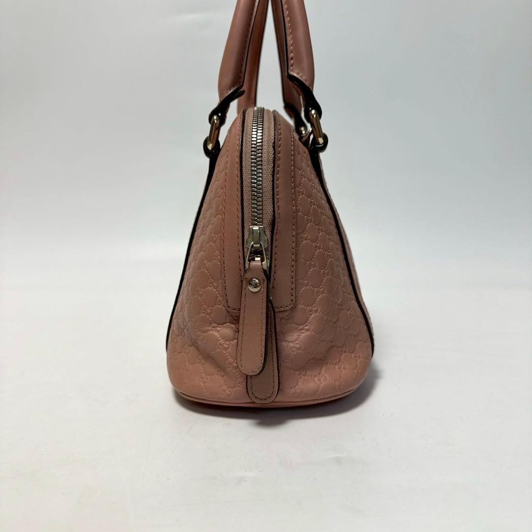 r81【美品】グッチ　GGシマ　レザーピンク　2wayショルダー ハンドバッグ.