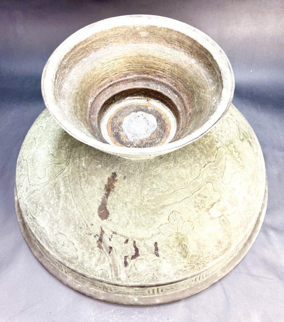 古代 中国 青銅器 鳳凰文特大鉢 約10kg 唐物 骨董 入手困難WWST092