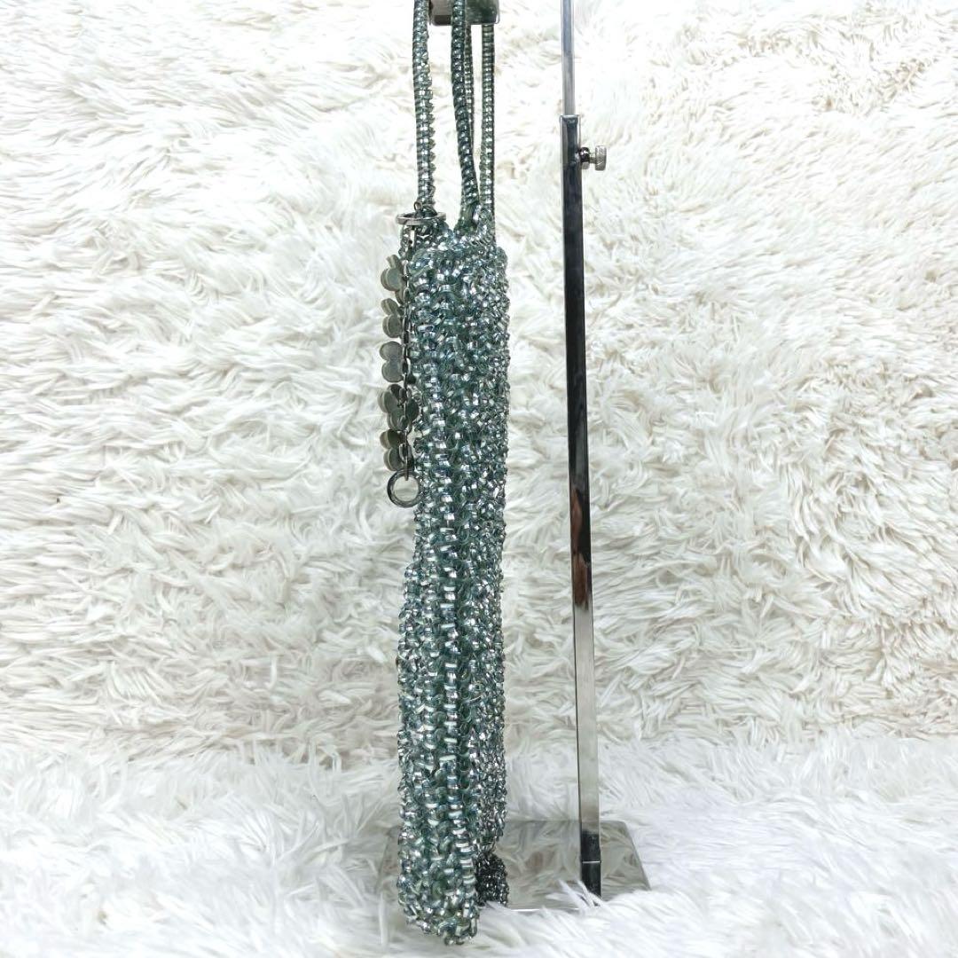 フラワー アンテプリマ スクエア ブルーシルバー ワイヤーバッグ チャーム