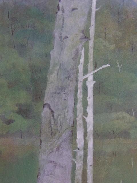 山岸純、【若葉の季】、希少な額装用画集より、状態良好、新品額装付