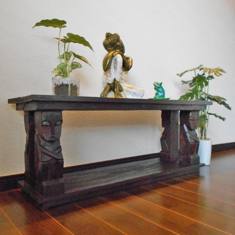 アジアン家具 バリ家具 花柄模様 ロータイプ TVボード TV台 テレビ台