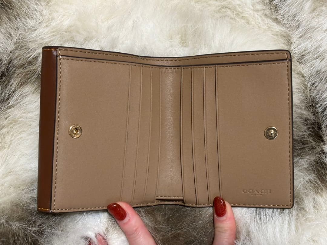 COACH 二つ折り財布 ブラウン ベージュ
