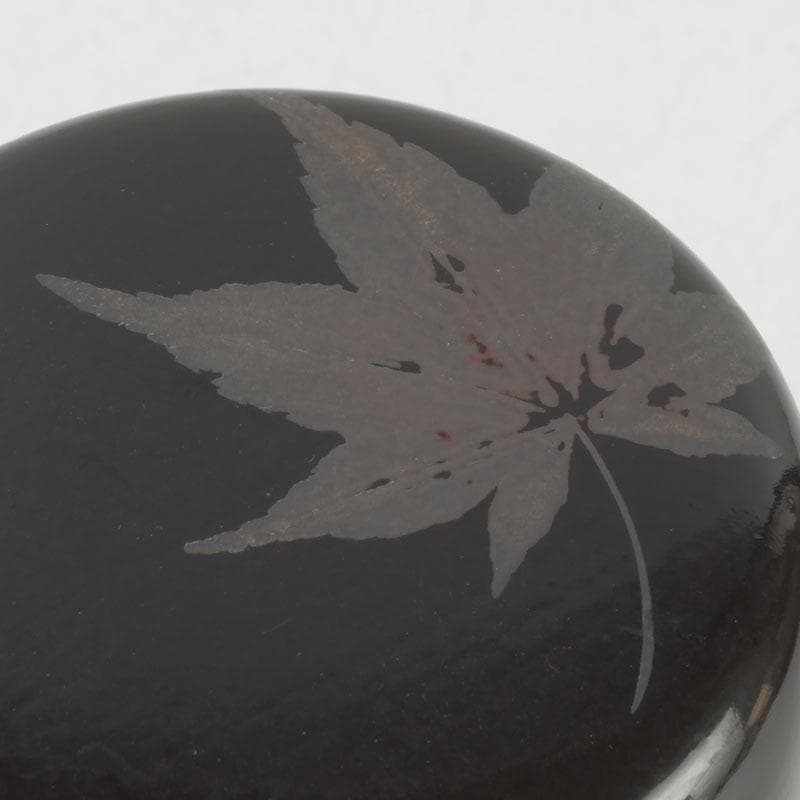 茶道具 漆匠 前端春斉作 黒一閑 雲錦 桜紅葉蒔絵 大棗 共