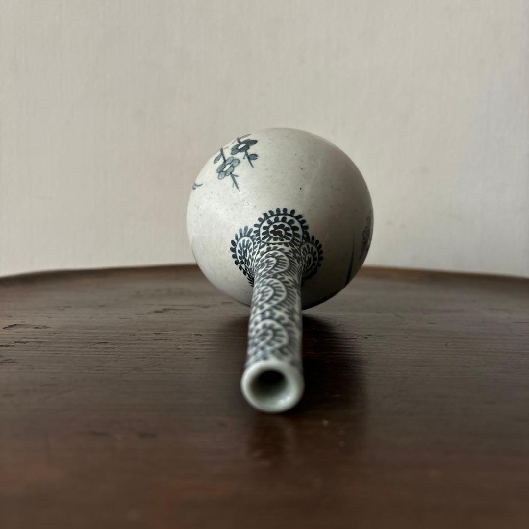 伊万里染付　徳利　一輪挿し　古道具　アンティーク　骨董　古美術　花器　傷　検李朝