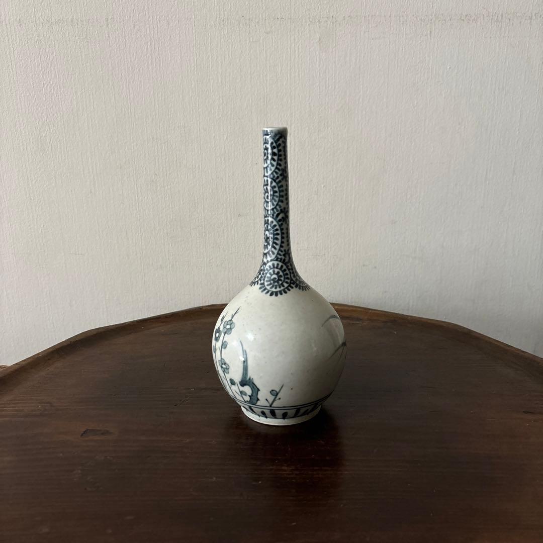 伊万里染付　徳利　一輪挿し　古道具　アンティーク　骨董　古美術　花器　傷　検李朝