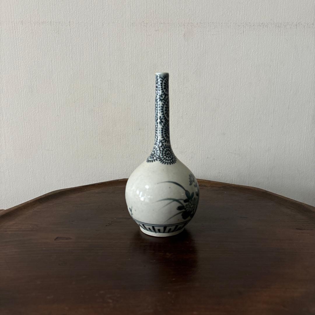 伊万里染付　徳利　一輪挿し　古道具　アンティーク　骨董　古美術　花器　傷　検李朝