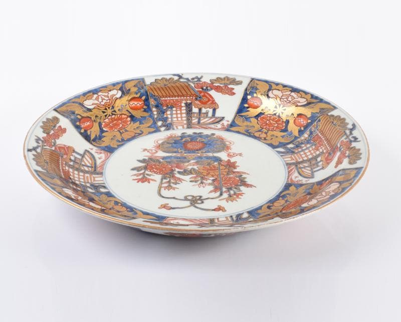 Evan 様専用元禄伊万里 錦手金彩花草文盤 飾皿 直径41cm V