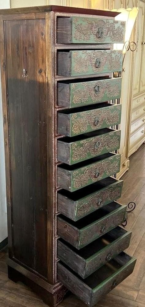 アンティーク シノワズリ 10段引出し チェスト 東洋家具 唐箪笥 中国