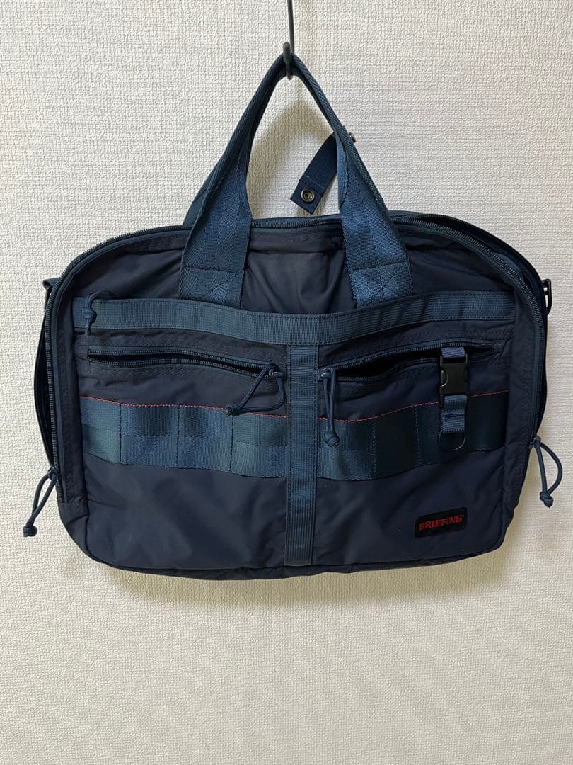 BRIEFINGネイビー ビジネスバッグ ショルダーストラップ付