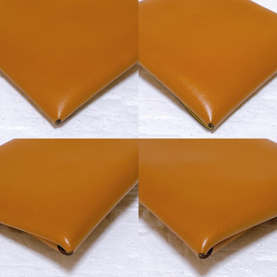 美品✨HERMES バスティア ケース ヴェルソ ブラウン×イエロー