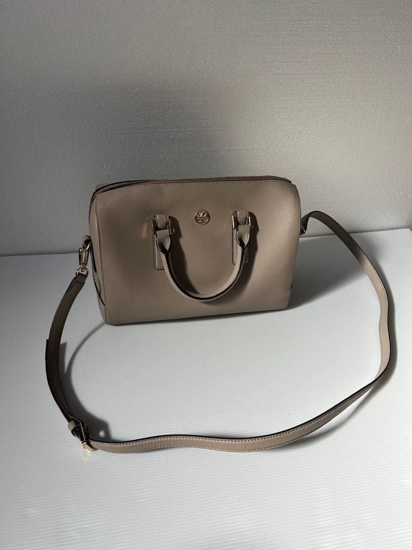 トリーバーチ ベージュ ハンドバッグ ショルダーベルト付