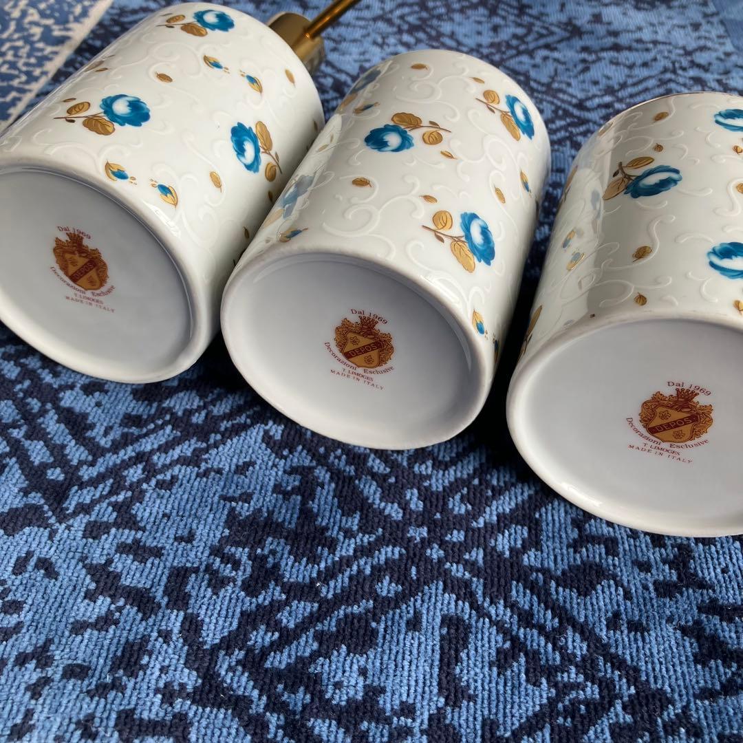 美品⭐️イタリア製】T.Limogesリモージュ青い花柄 バスルーム3点セット