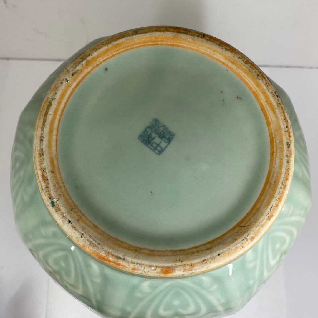 中国　竜泉窯　青磁花瓶　高さ約38㎝　タコヒ　東さ7-0302④