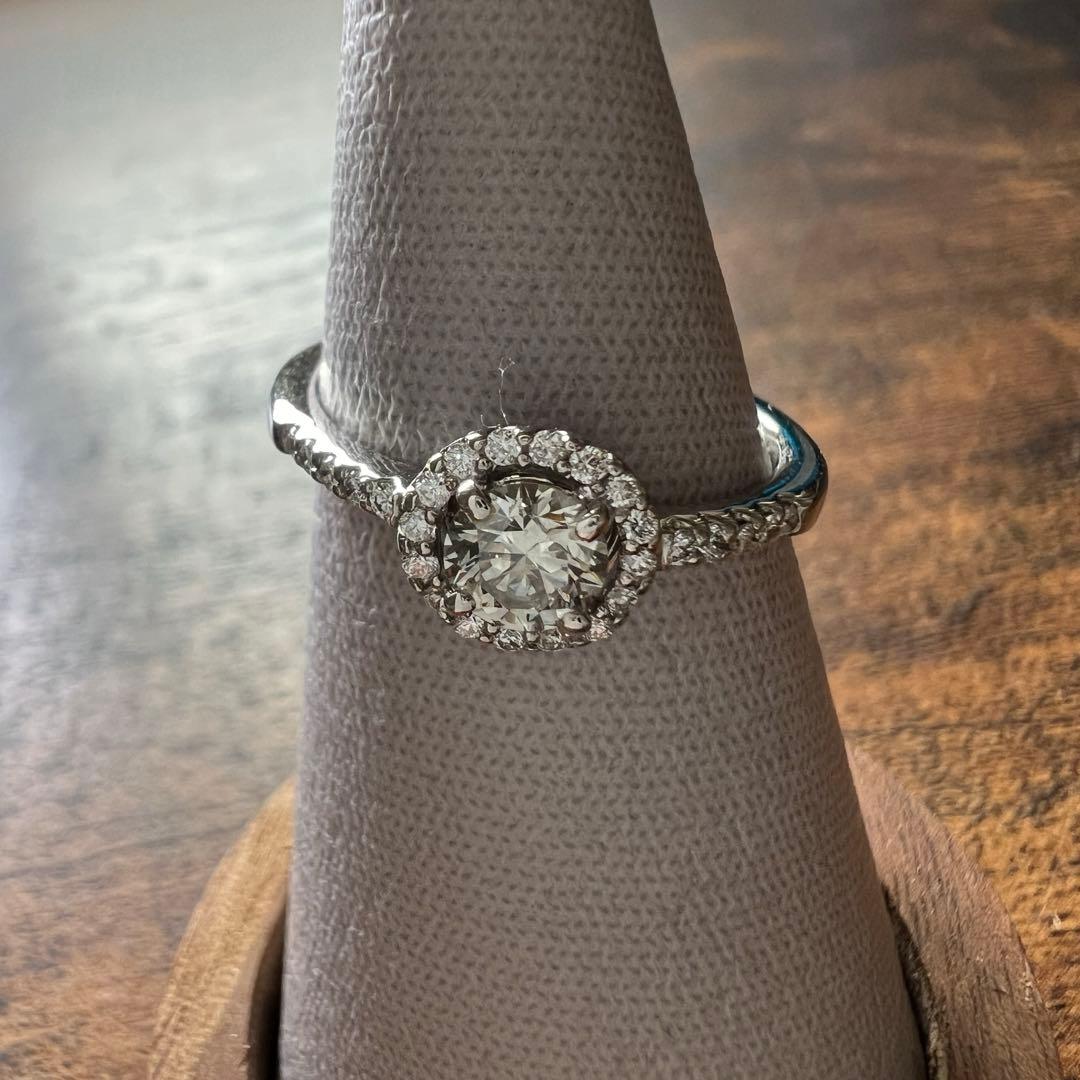 PT900 天然ダイヤモンド計0.609ct リング　12号