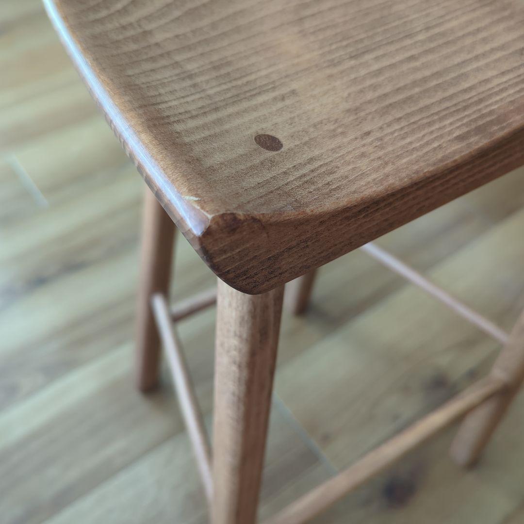 KANADEMONO クラフトスツール　ビーチ天然木　ブラウン