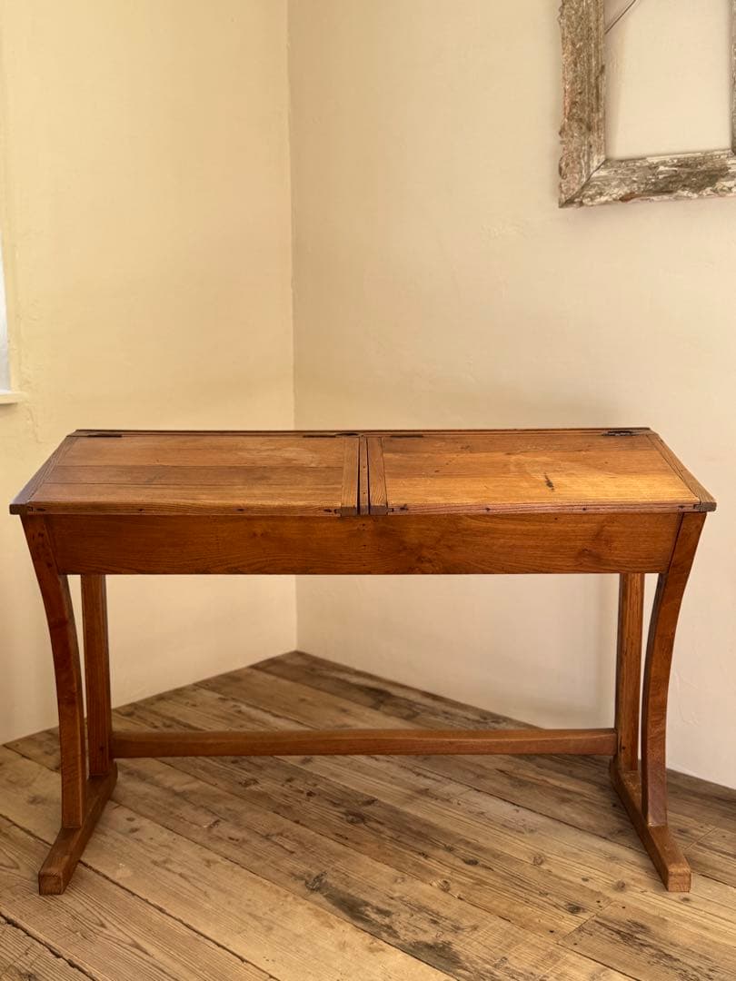 1900s初期フランスアンティーク 2人掛け スクールデスク