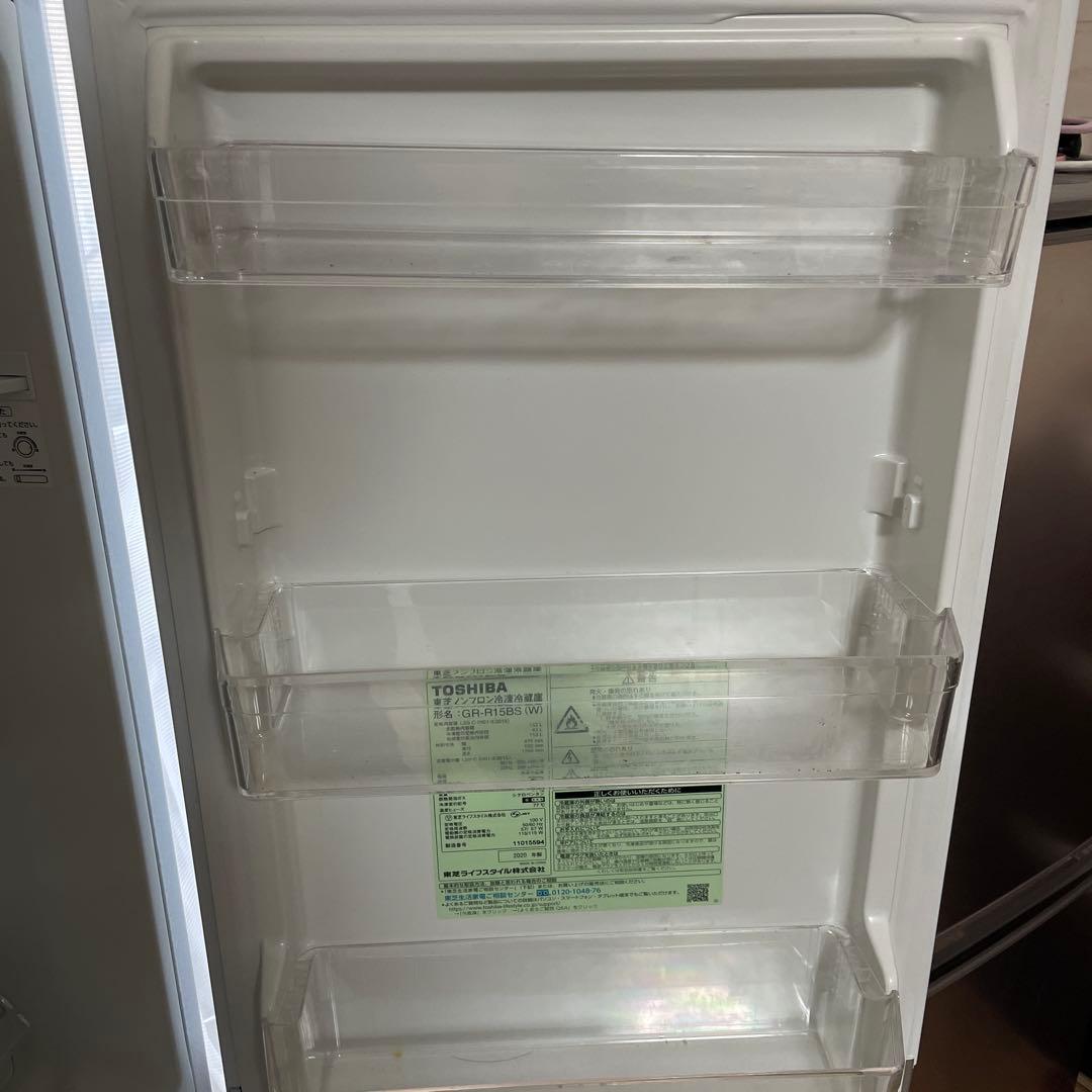 TOSHIBA 2ドア冷蔵庫 ホワイトGR-R15BS 2020年製