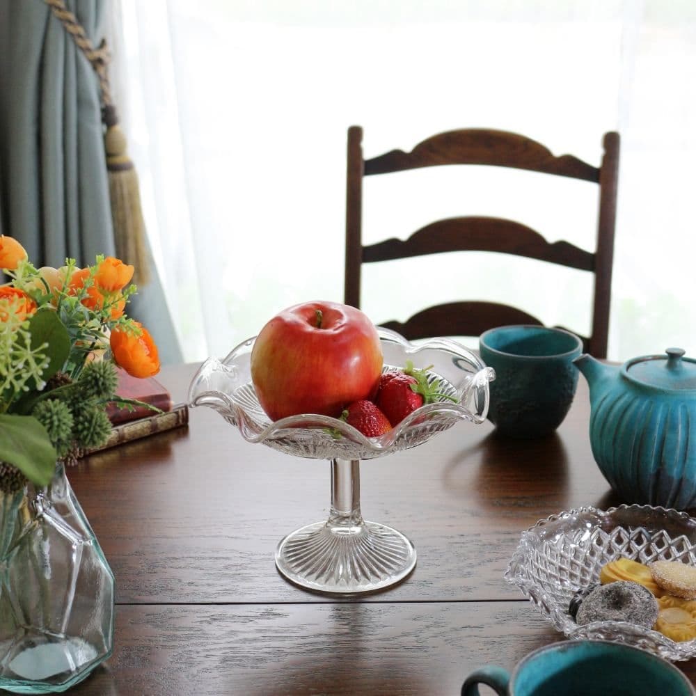 アンティーク美品 1940〜1950年代 イギリス ガラス製 コンポート