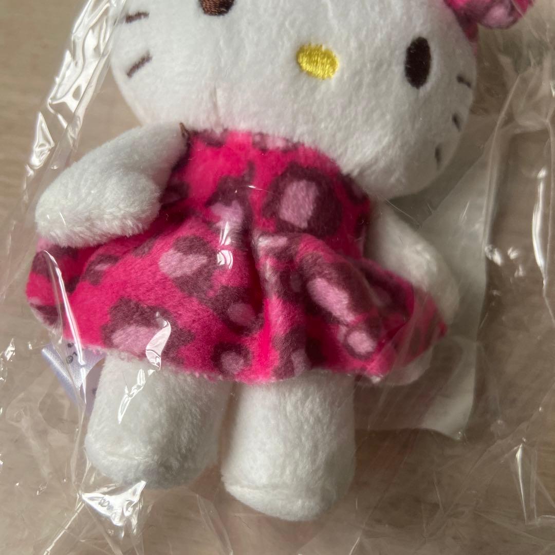 サンリオハローキティ マスコットキーホルダーぬいぐるみ平成レトロヒョウ柄ピンク豹