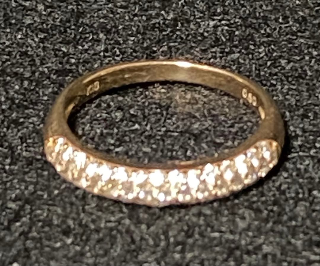 天然ダイヤモンド プラチナハーフエタニティリング 金 K18