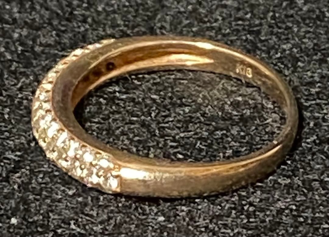 天然ダイヤモンド プラチナハーフエタニティリング 金 K18