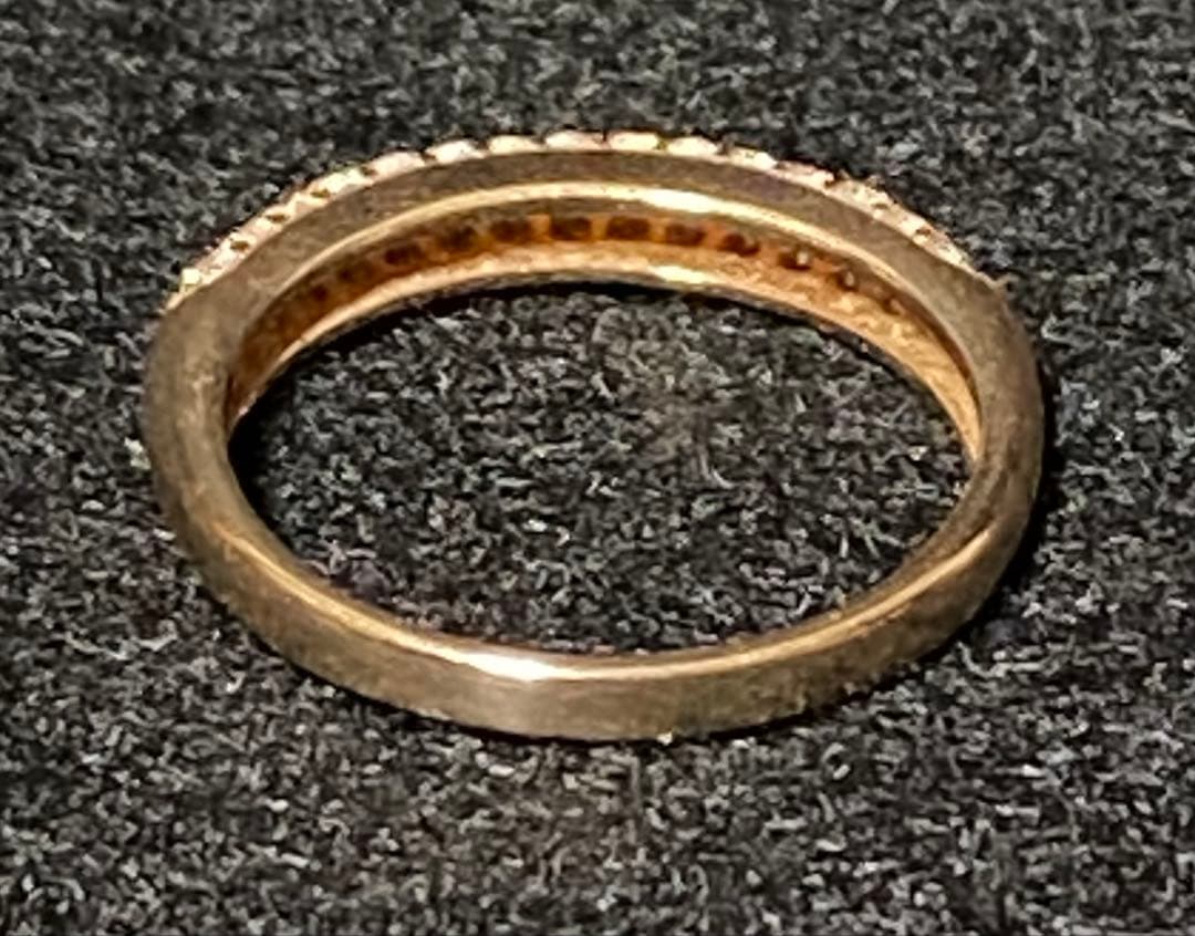 天然ダイヤモンド プラチナハーフエタニティリング 金 K18