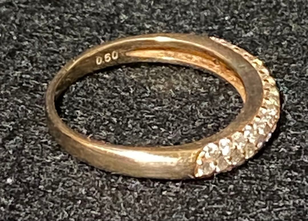 天然ダイヤモンド プラチナハーフエタニティリング 金 K18