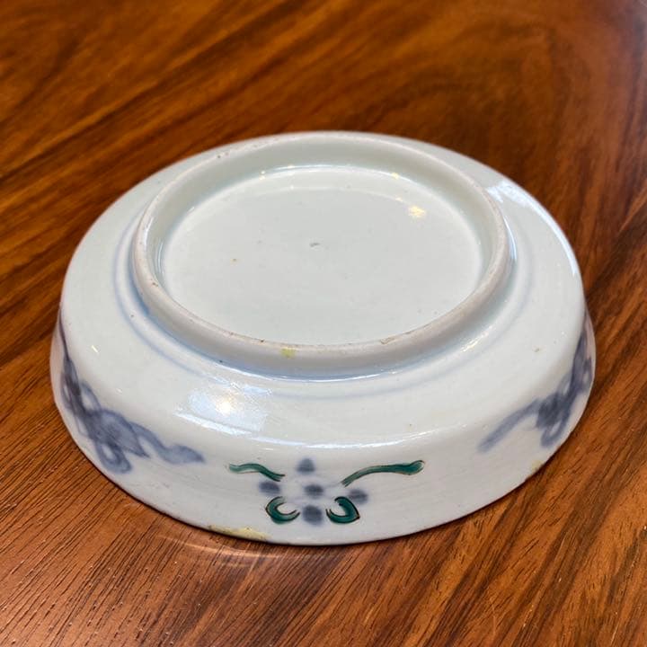 古伊万里 有田金彩上絵彩色小皿 時代 珍品 古伊万里金彩色絵屏風文中皿