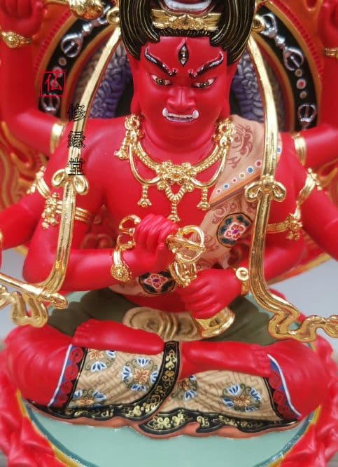 【修縁堂】真言密教 密宗 細工 爱染明王仏像 置物 仏壇 仏像