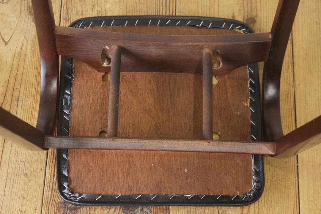 秋田木工 剣持勇 座面張り替え済み スツール No.202 レトロ 椅子 2