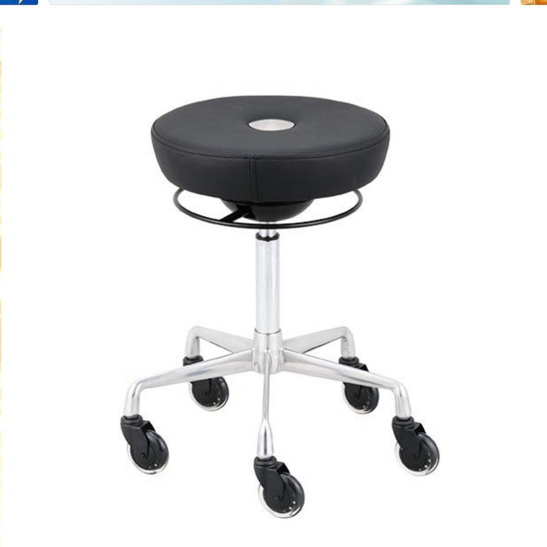 古物販売K・A　座面が傾く　スプリング入り　リングレバー　回転スツール