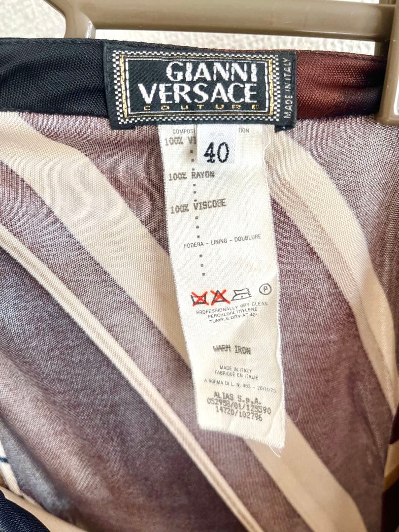 GIANNI VERSACE ストライプ タイトスカート 40