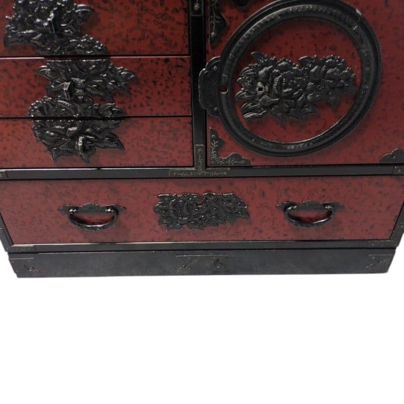 仙台箪笥 アンティーク 国産 木地呂漆塗り 和家具 モダン 和箪笥 小タンス