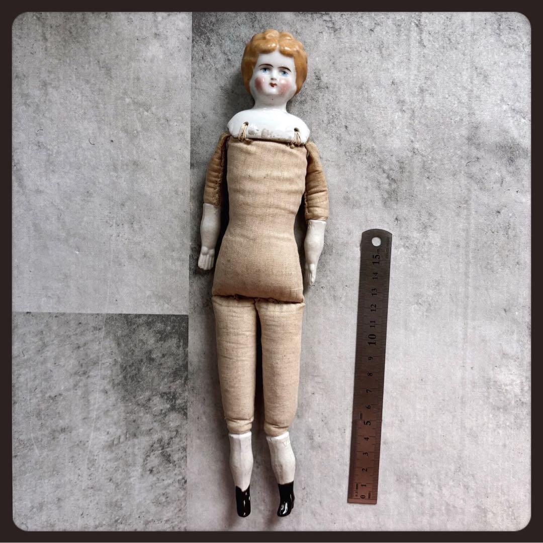 アンティーク ブロンドチャイナヘッドドール ビスクドール