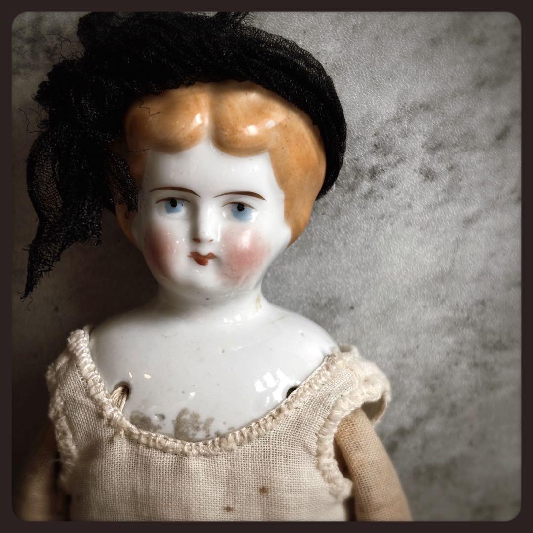 アンティーク ブロンドチャイナヘッドドール ビスクドール
