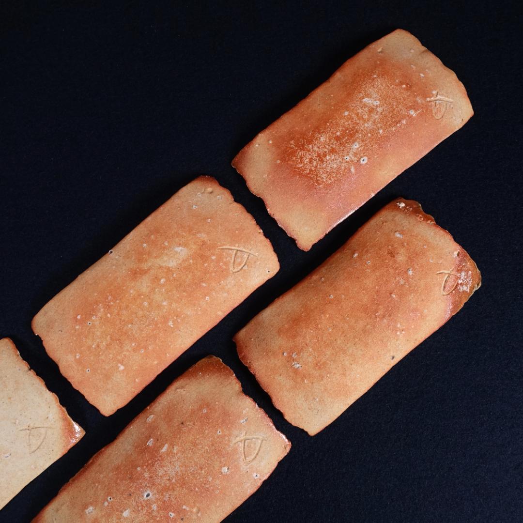 信楽焼 杉本睦子 土山窯 信楽長方銘々皿 5客 共箱｜