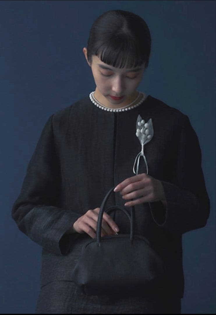 中川政七商店　鹿革のがま口ハンドバッグ