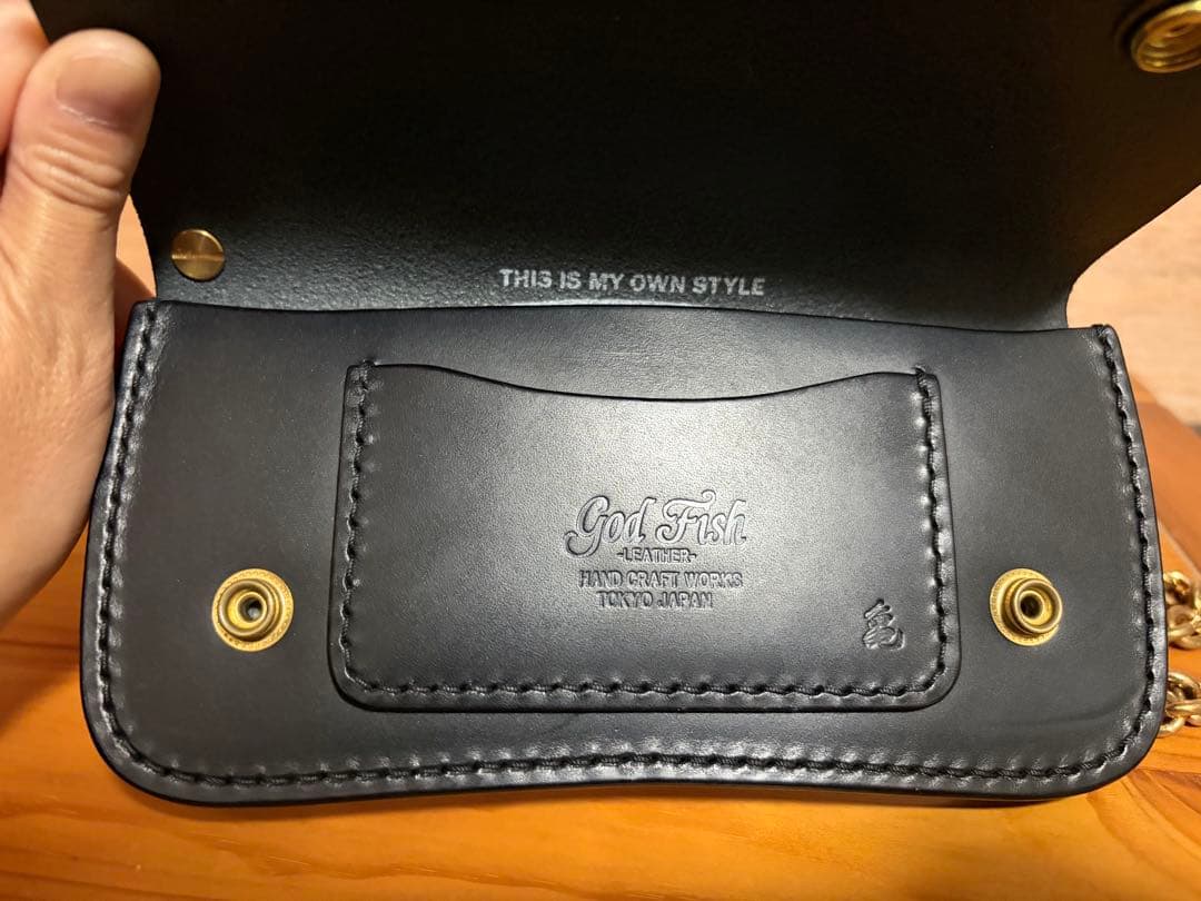 god fish 手縫い　トラッカーウォレット　革蛸　亀太郎　ブッテーロ