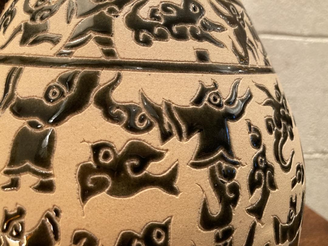 超希少・民藝☆ベトナム ビエンホア陶器／ヴィンテージ／フラワー