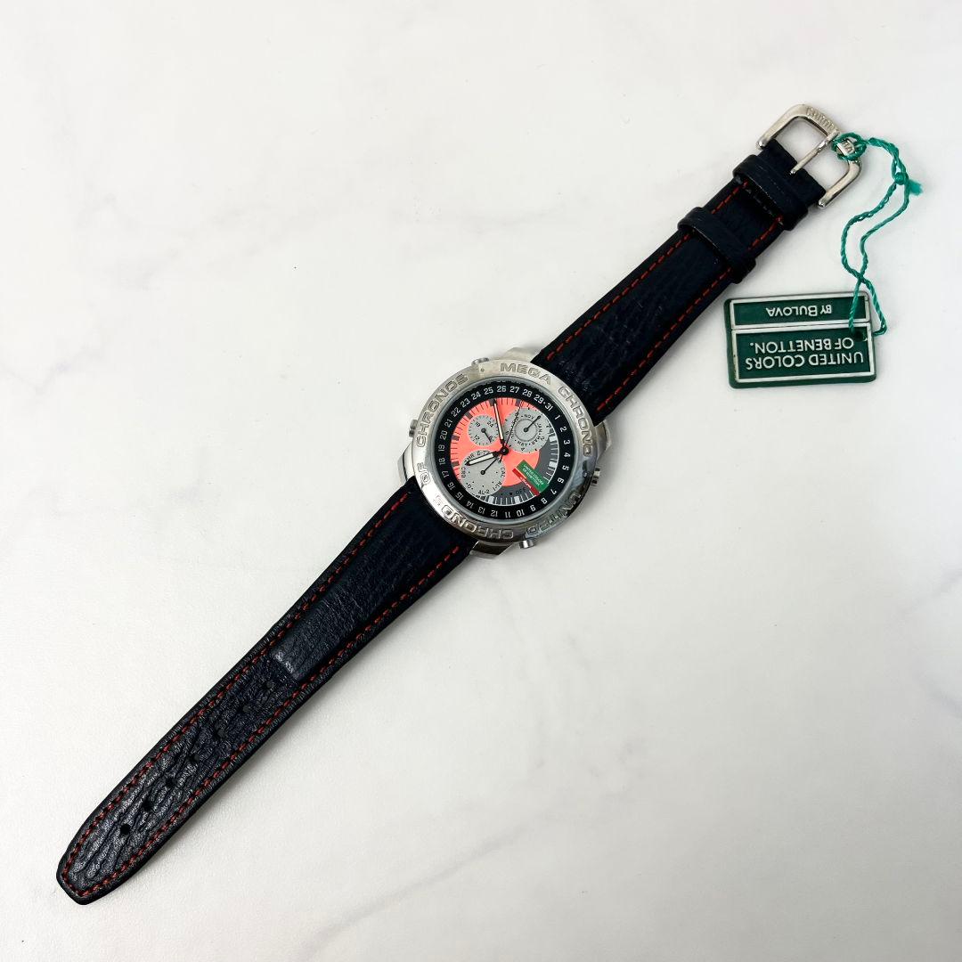 【稼働】 BENETTON BULOVA BN101 クロノグラフ 腕時計
