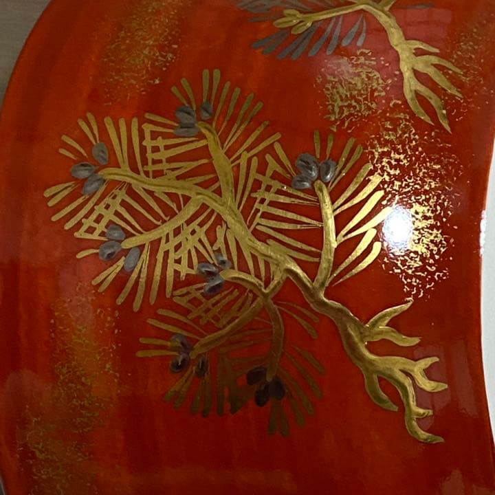 紅地金襴手お茶碗根曳松玄山造茶道具