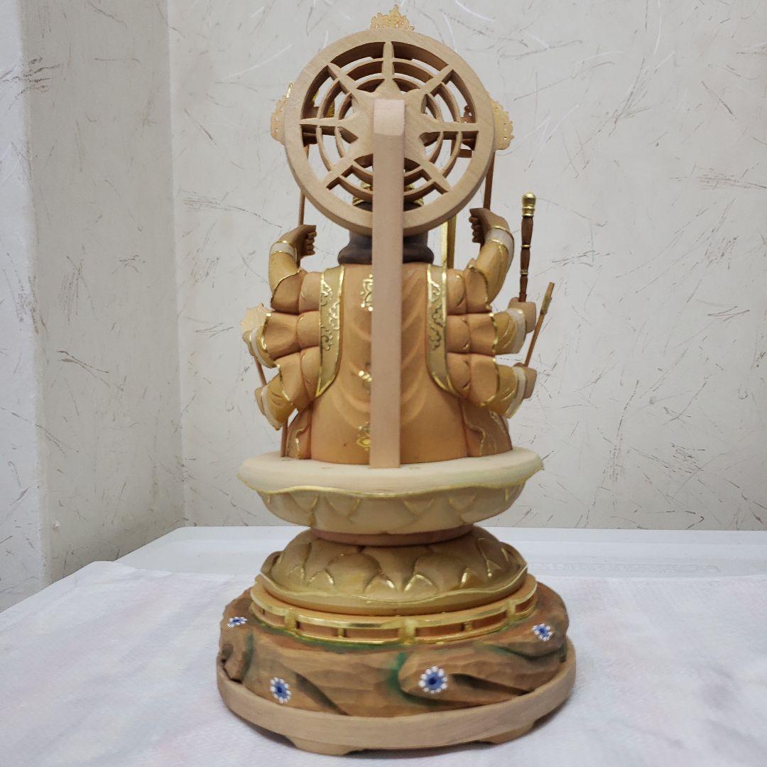 Bフライデー蔵出し特価淡彩色切りがね仏像◇ヒバ材 八臂弁才天(