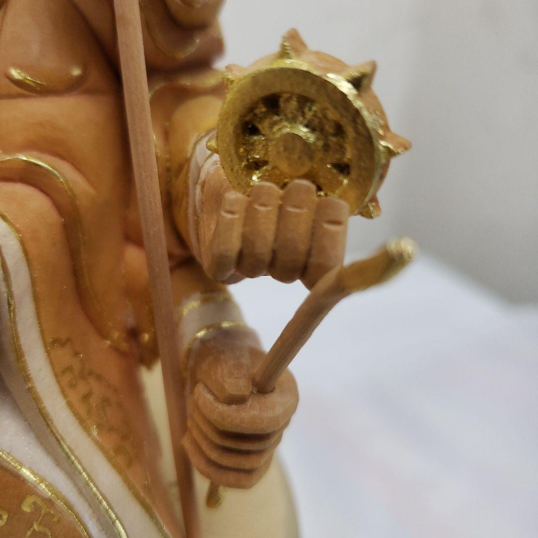 Bフライデー蔵出し特価淡彩色切りがね仏像◇ヒバ材 八臂弁才天(