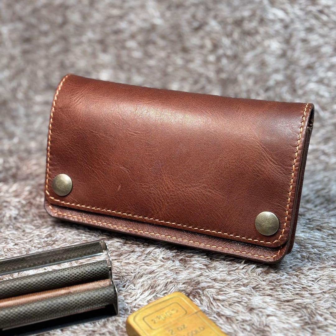 ◎至福の一服を楽しむための二つ折りオイルヌメ革シャグポーチ◎