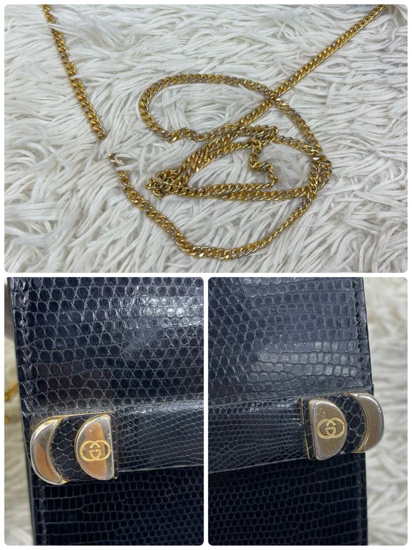 希少品‼️GUCCI ショルダーバッグ　ゴールドチェーン　ヴィンテージ　GG金具